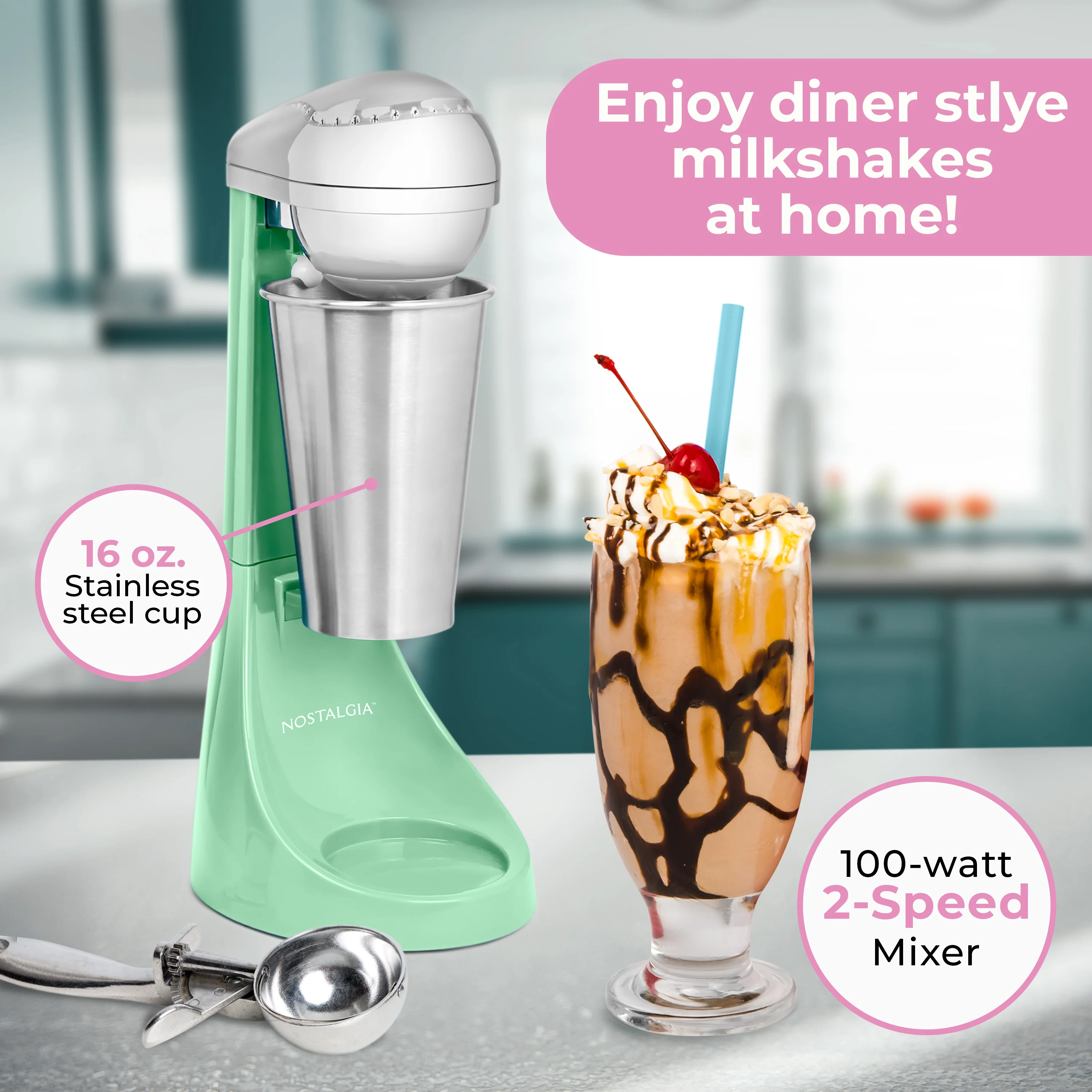 2-Speed Milkshake Maker and Drink Mixer