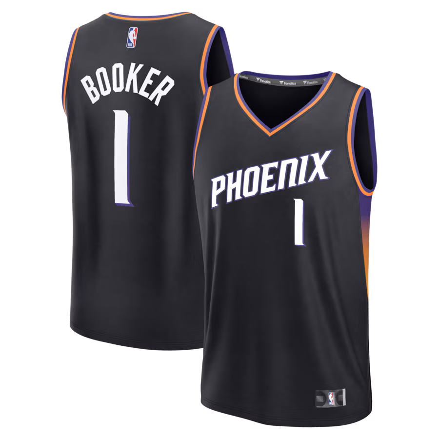 Men's Phoenix Suns Devin Booker Fanatics Black Fast Break Jersey - Statement Edition