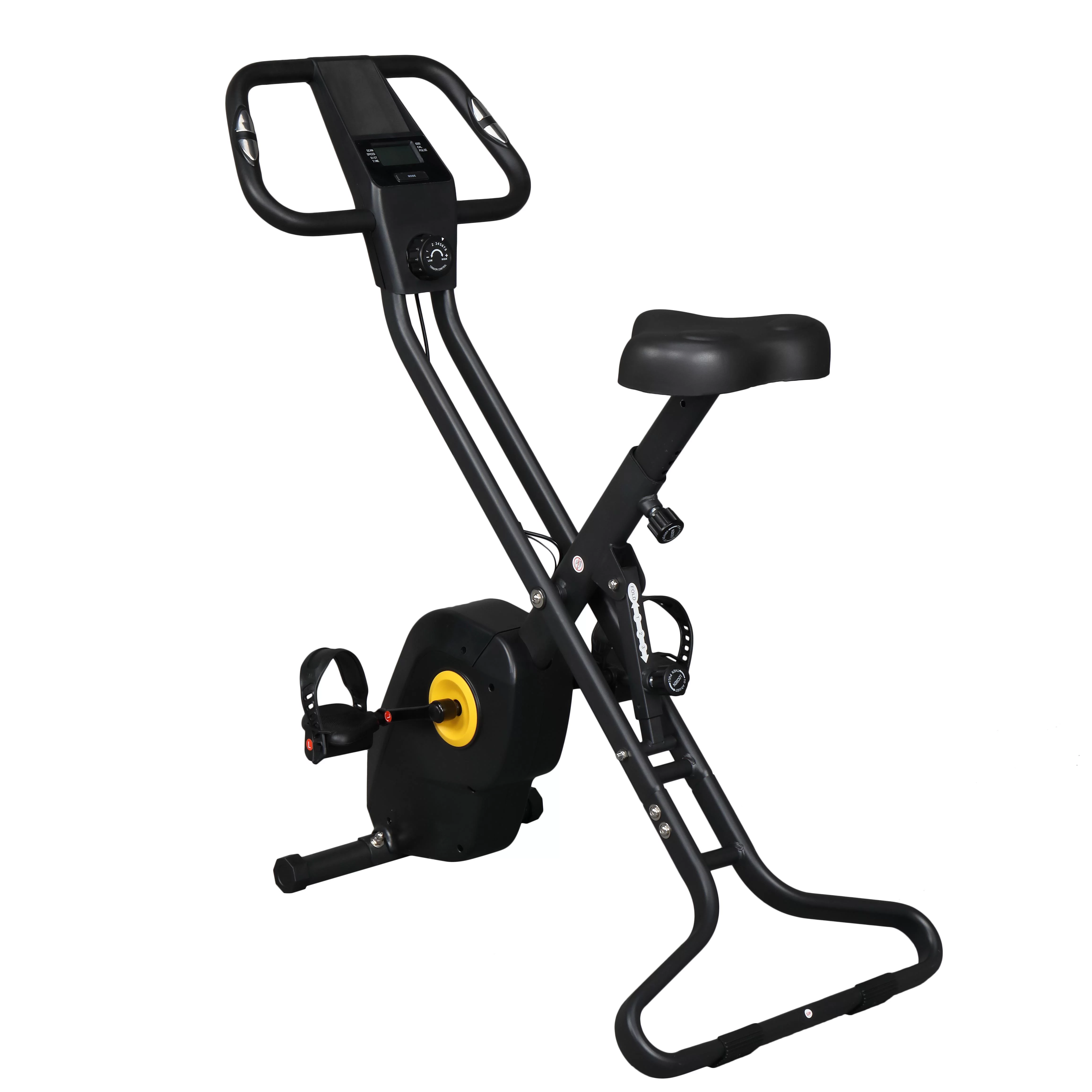 Zimtown Exercise Bike, Folding Magnetic Upright Recumbent Bike