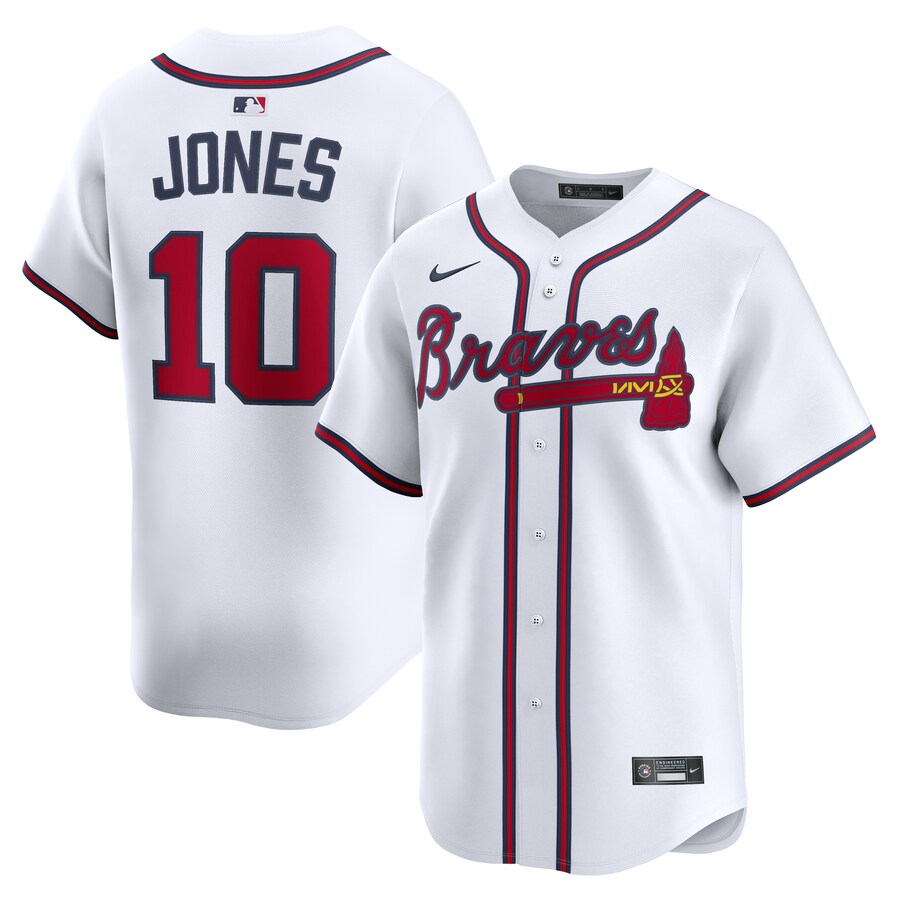 Men's Atlanta Braves Chipper Jones Nike White Home Retired Limited Player Jersey