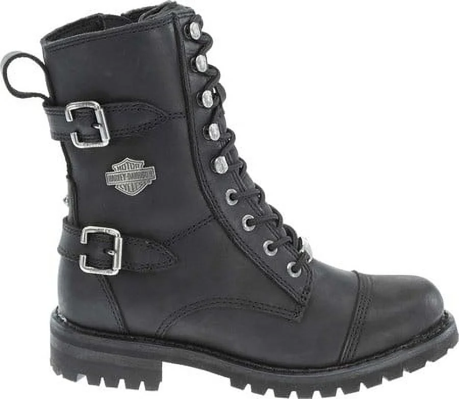 Women's Harley-Davidson Balsa Boot Black Full Grain Leather 6 M - Curated Treasures Market