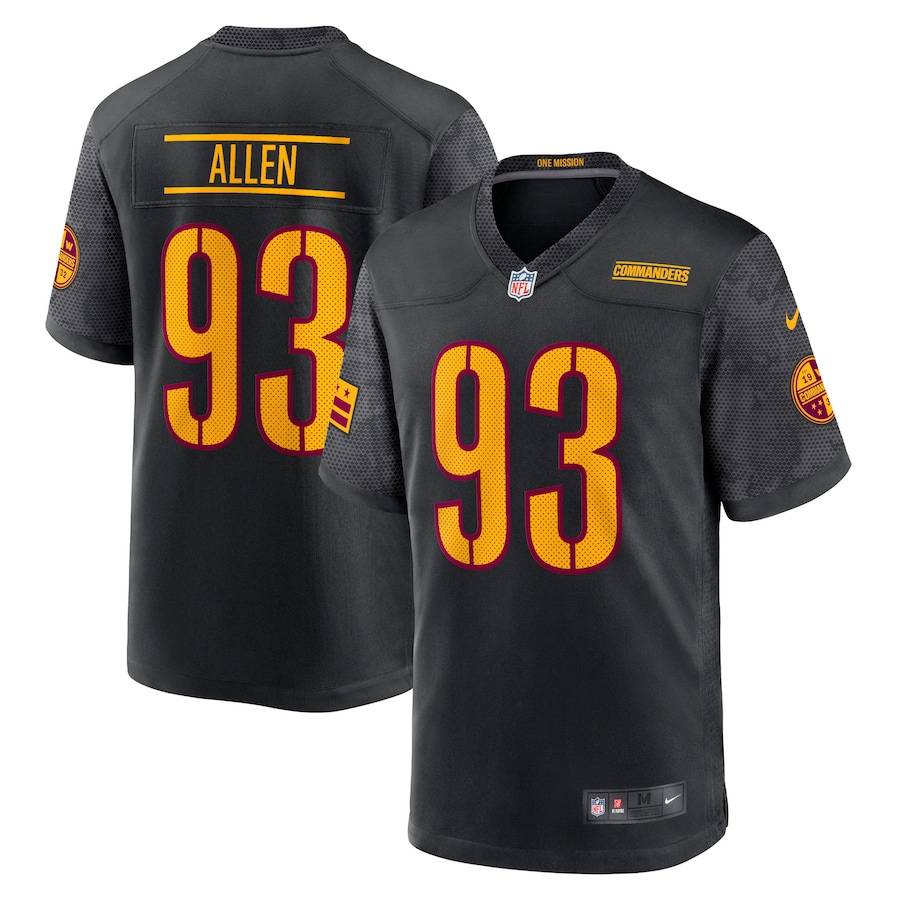 Men's Washington Commanders Jonathan Allen Nike Black Alternate Game Jersey