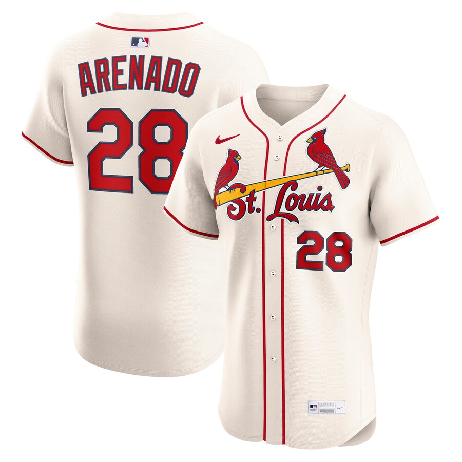 Men's St. Louis Cardinals Nolan Arenado Nike Cream Alternate Elite Jersey