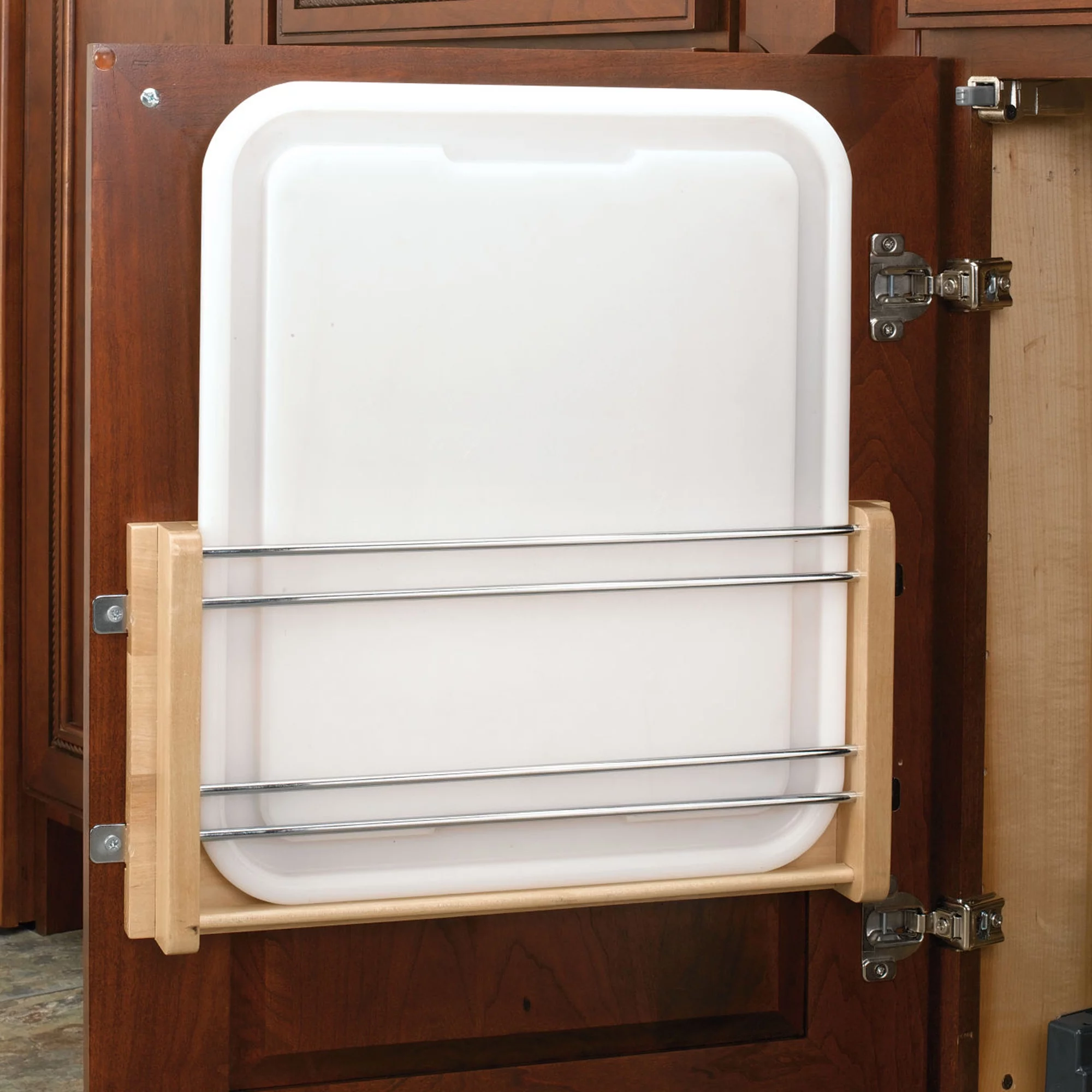 Rev-A-Shelf Cabinet Wood Door Mount w/ Polymer Cutting Board, 4DMCB-15P - Curated Treasures Market