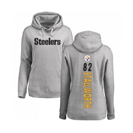 Football Women's Pittsburgh Steelers #82 John Stallworth Ash Backer Pullover Hoodie