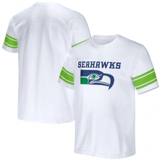 Men's Seattle Seahawks White X Darius Rucker Collection Football Striped T Shirt