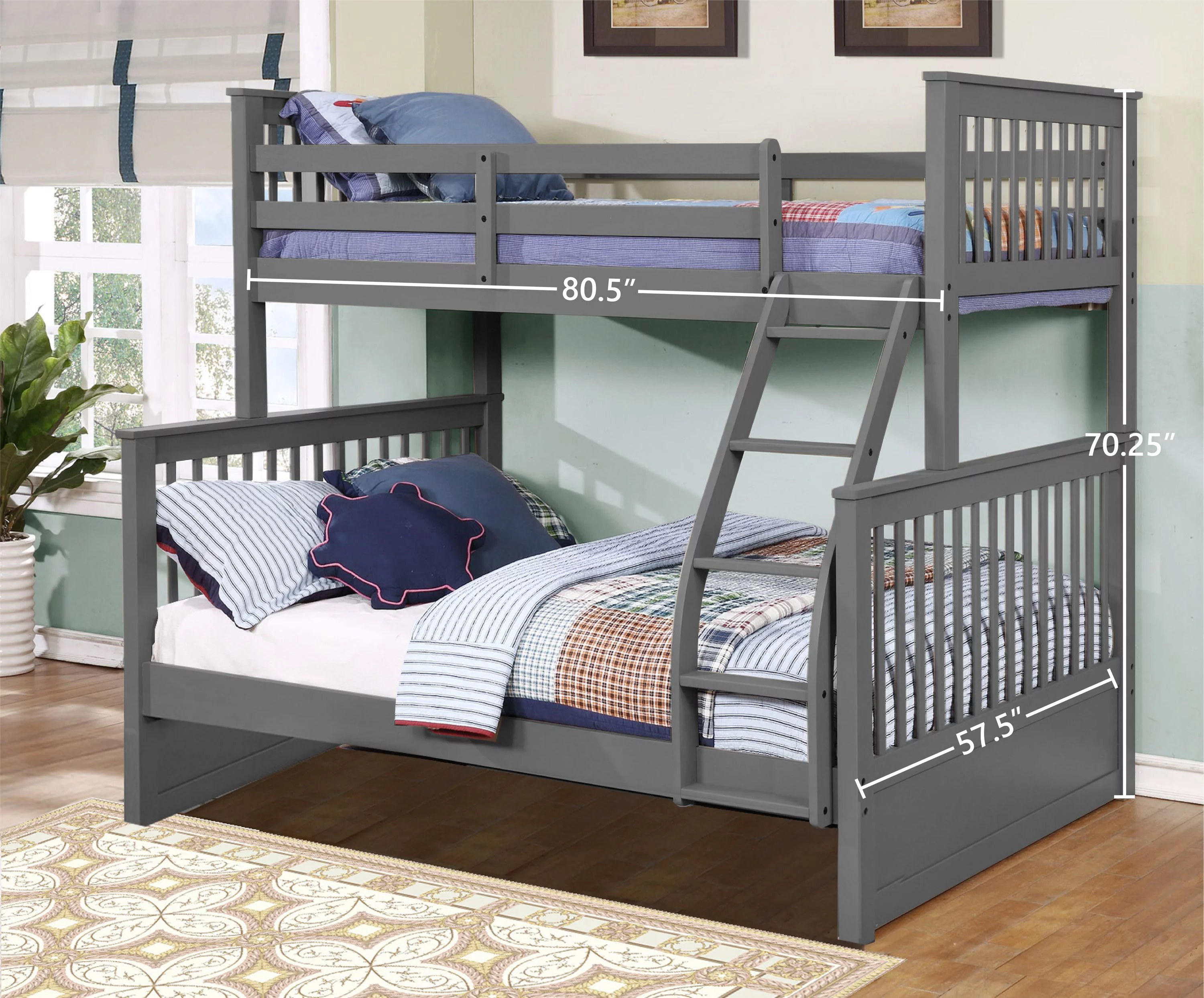 Carthew Convertible Twin Over Full Bunk Bed (Optional Storage or Trundle) - Curated Treasures Market