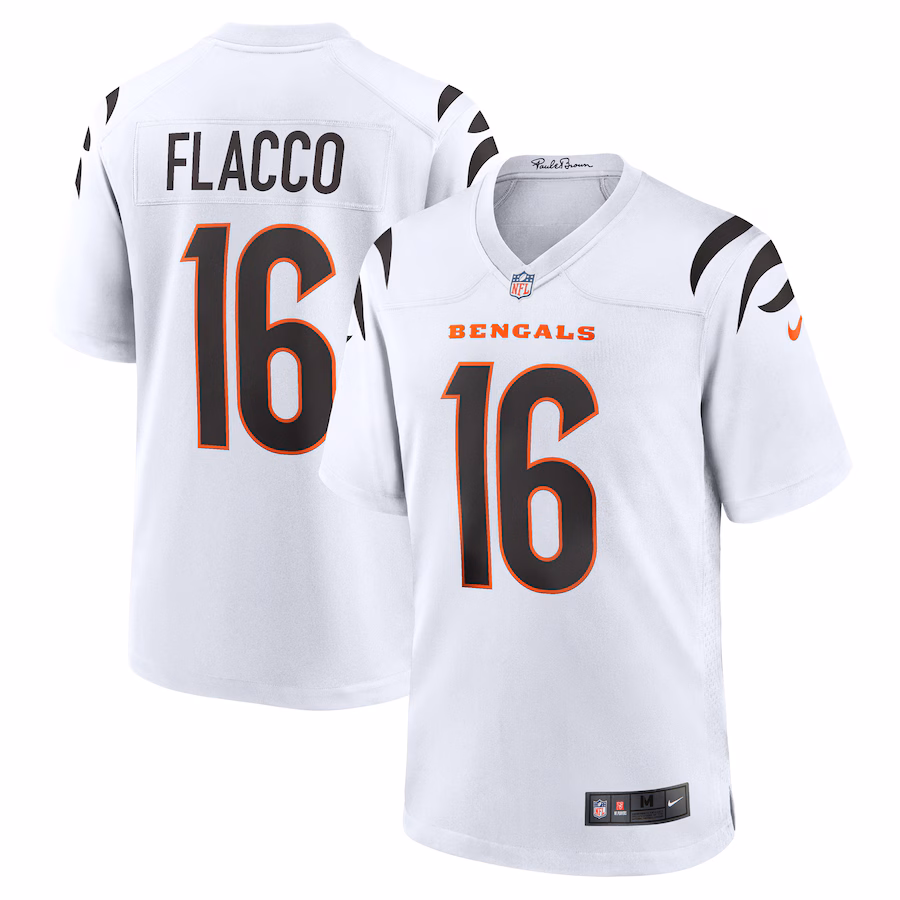 Men's Cincinnati Bengals Joe Flacco Nike White Game Jersey