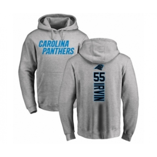 Football Carolina Panthers #55 Bruce Irvin Ash Backer Pullover Hoodie