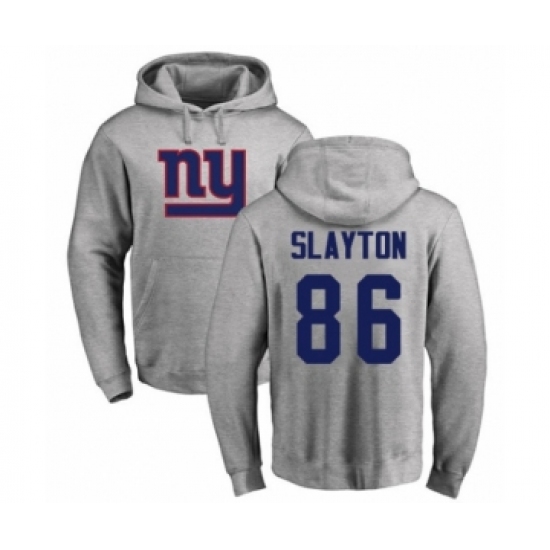 Football New York Giants #86 Darius Slayton Ash Name & Number Logo Pullover Hoodie