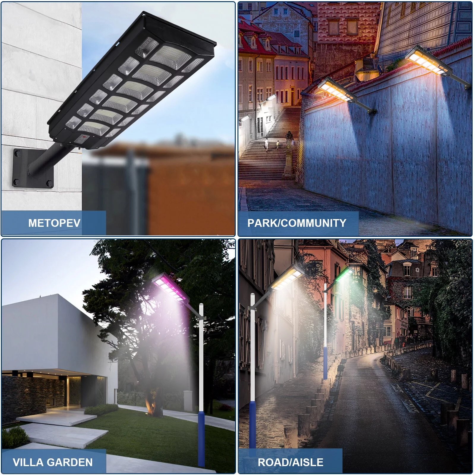 Integrated Solar Street Light 800W Waterproof Radar Sensor Solar Light Powered Lighting Road Lamps Energy-Efficient Home Garage - Curated Treasures Market