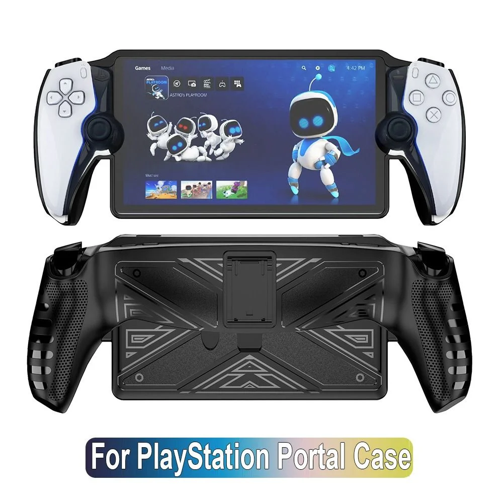 with Kickstand Protective Case TPU Shockproof Back Cover Game Accessories Soft for Sony PlayStation Portal White - Curated Treasures Market