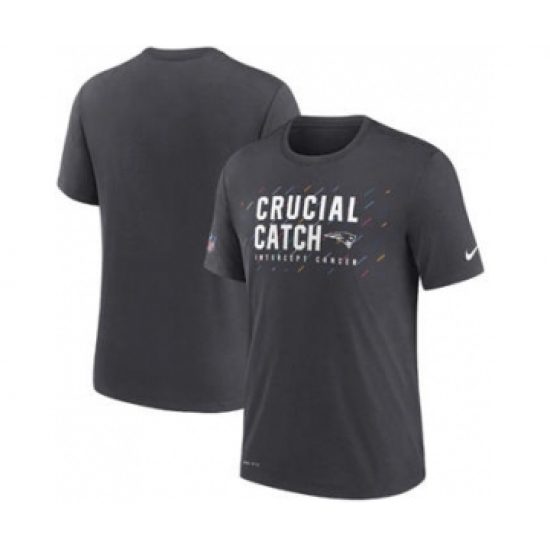 Men's New England Patriots Charcoal 2021 Crucial Catch Performance T-Shirt