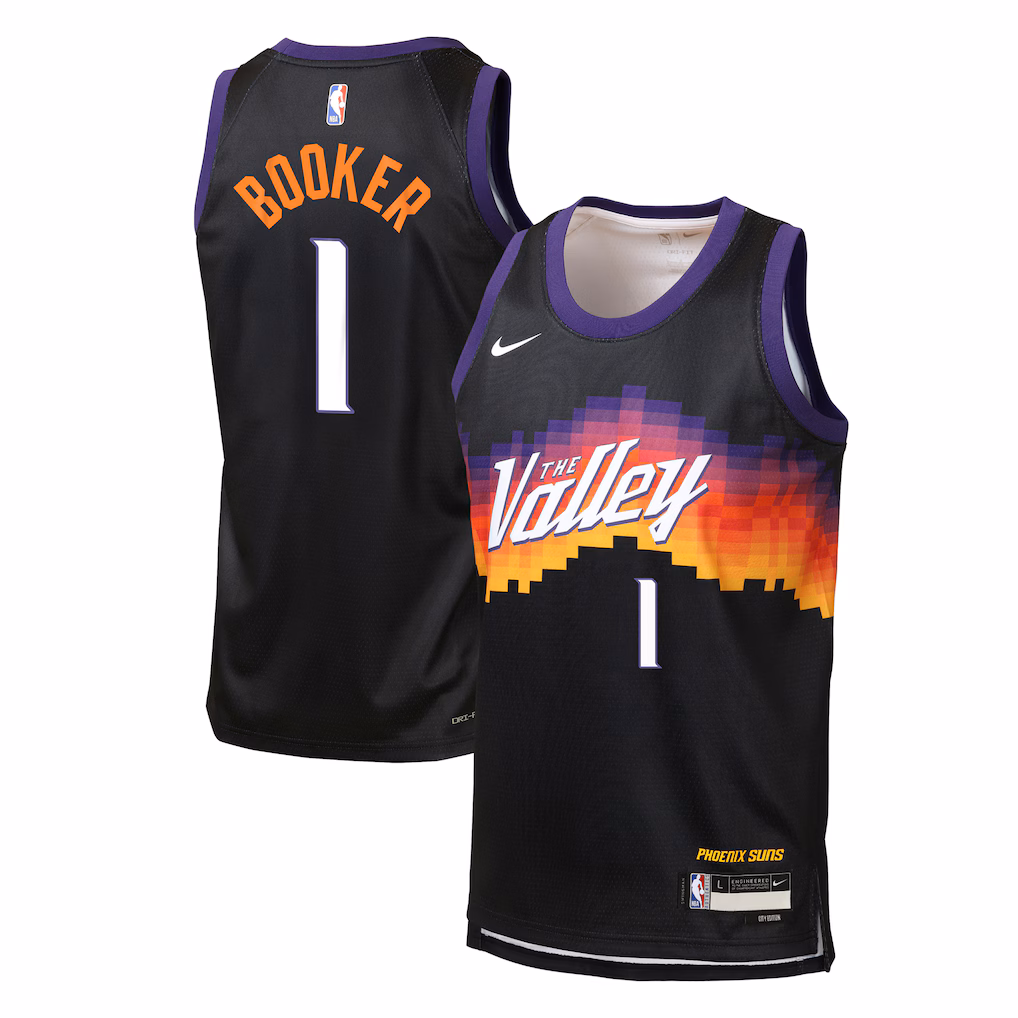 Youth Phoenix Suns Devin Booker Nike Black 2025/26 City Edition Swingman Jersey