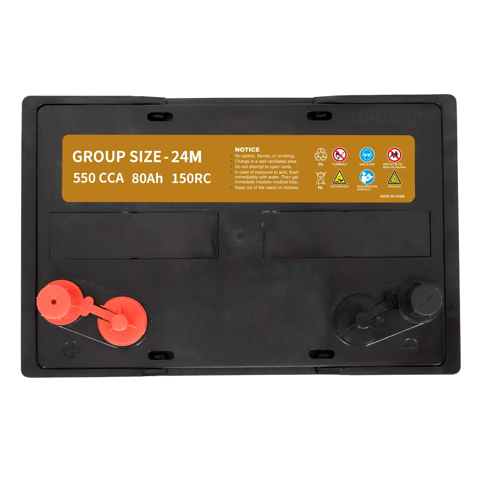 Weize 12V 80AH Dual Purpose AGM Battery, 150RC 550CCA BCI Group 24M Starter & Deep Cycle Sealed Marine & RV Battery