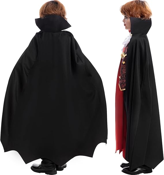 Fooecor Boys Vampire Costume - Scary Halloween Party, Teeth, Cane & Cosmetic Kit Included - Curated Treasures Market