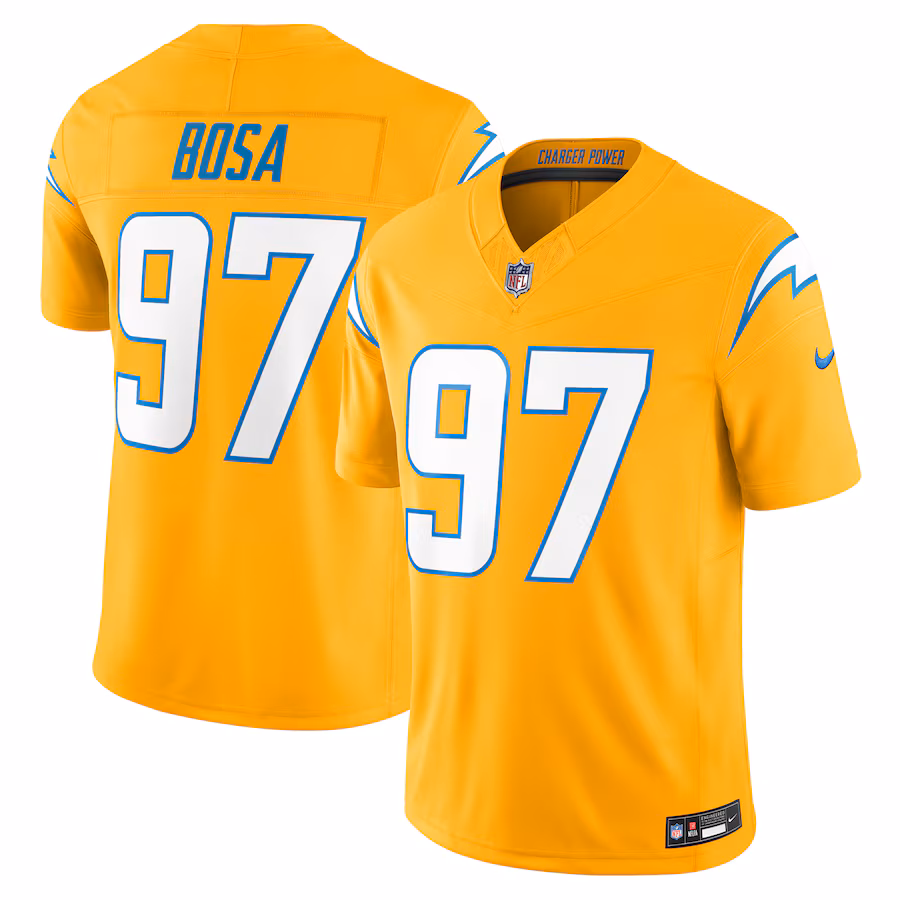 Men's Los Angeles Chargers Joey Bosa Nike Gold Alternate Charger Power Vapor F.U.S.E. Limited Jersey