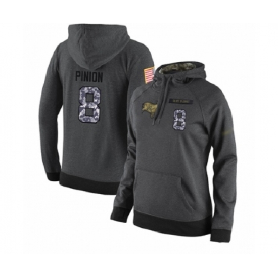 Football Women's Tampa Bay Buccaneers #8 Bradley Pinion Stitched Black Anthracite Salute to Service Player Performance Hoodie
