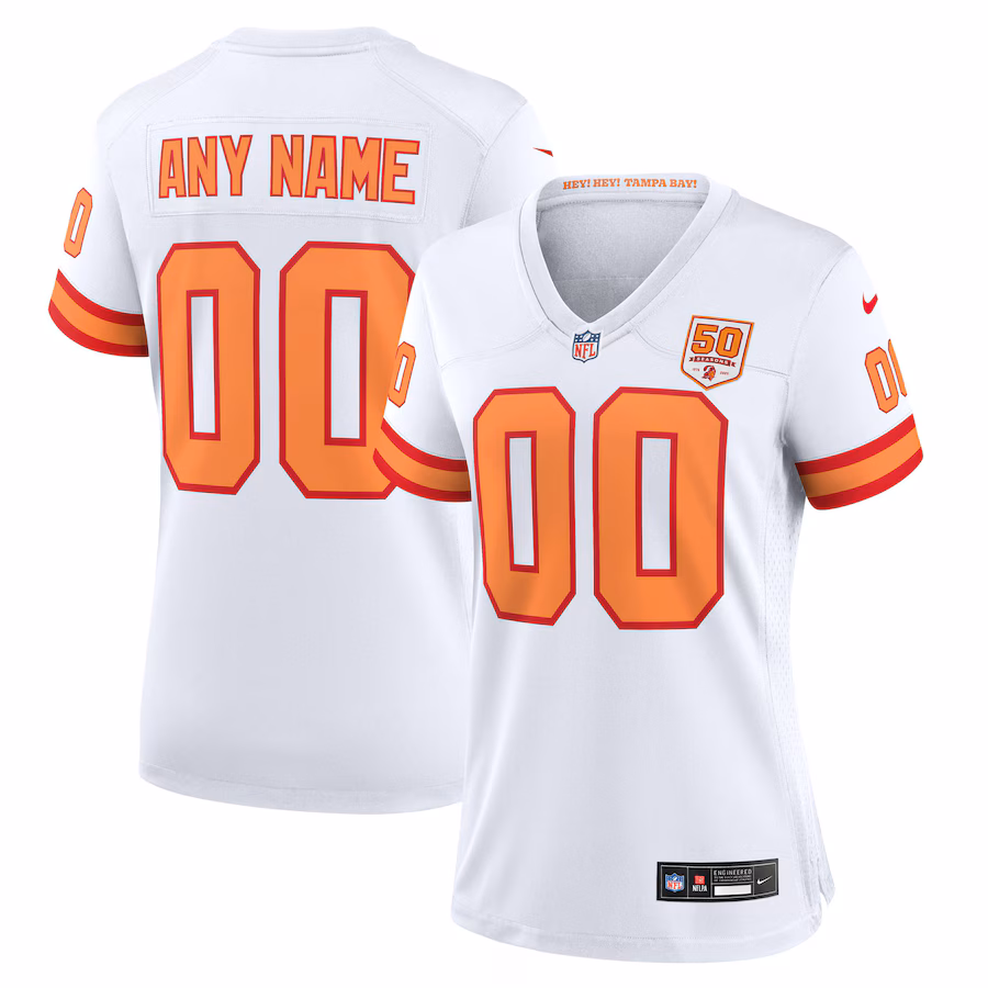 Women's '76 Tampa Bay Buccaneers Nike White 50th Season Alternate Custom Game Jersey