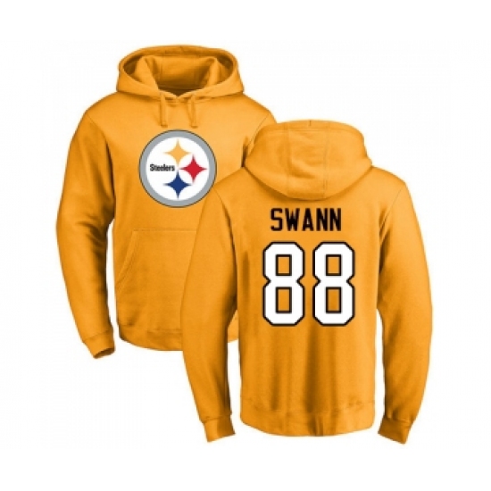 Football Pittsburgh Steelers #88 Lynn Swann Gold Name & Number Logo Pullover Hoodie