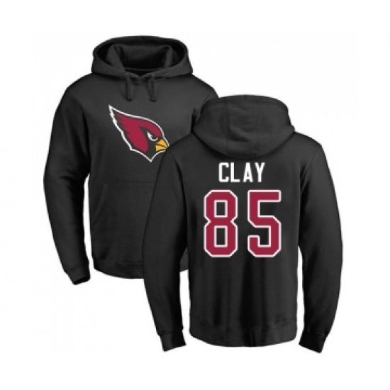 Football Arizona Cardinals #85 Charles Clay Black Name & Number Logo Pullover Hoodie