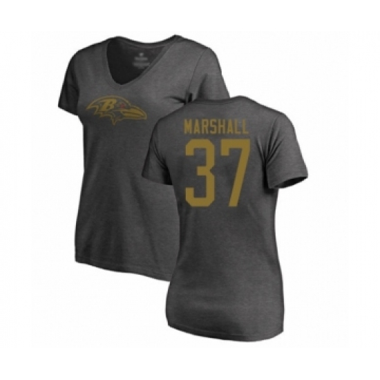 Football Women's Baltimore Ravens #37 Iman Marshall Ash One Color T-Shirt
