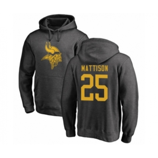 Football Minnesota Vikings #25 Alexander Mattison Ash One Color Pullover Hoodie
