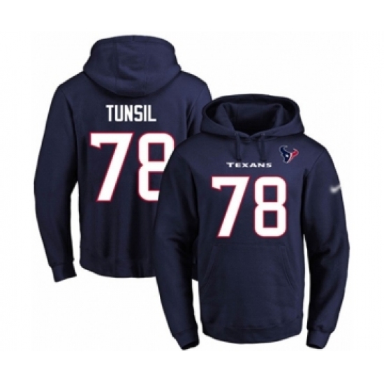 Football Men's Houston Texans #78 Laremy Tunsil Navy Blue Name & Number Pullover Hoodie