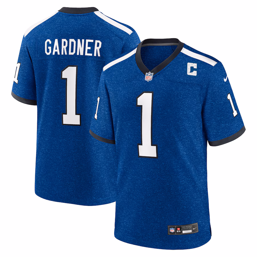Men's Indianapolis Colts Ahmad Sauce Gardner Nike Heather Royal Alternate 2 Indiana Nights Game Jersey