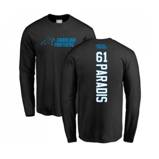 Football Carolina Panthers #61 Matt Paradis Black Backer Long Sleeve T-Shirt