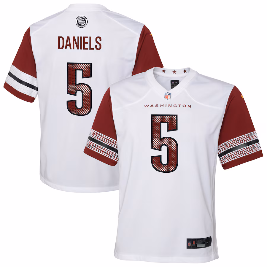Youth Washington Commanders Jayden Daniels Nike White Game Jersey