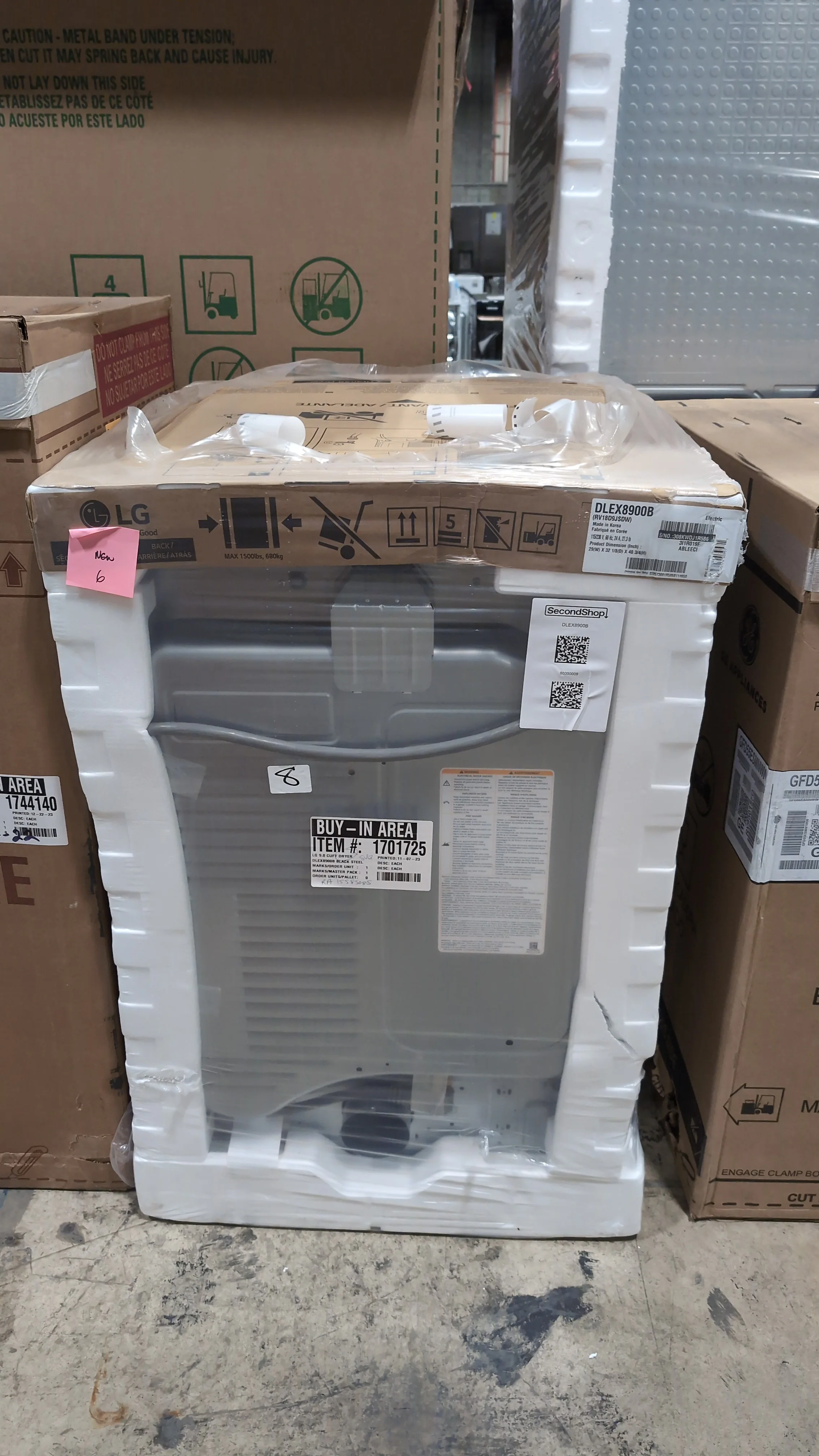 LG 9.0 CU. FT. BLACK STEEL SMART WI-FI ENABLED FRONT LOAD ELECTRIC DRYER WITH TURBOSTEAM AND BUILT-I