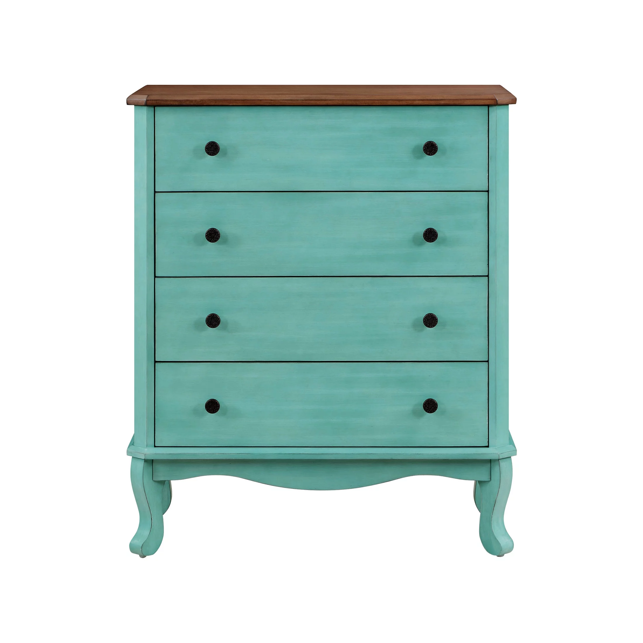 The Pioneer Woman 4-Drawer Dresser Made With Solid Wood Frame, Teal - Curated Treasures Market
