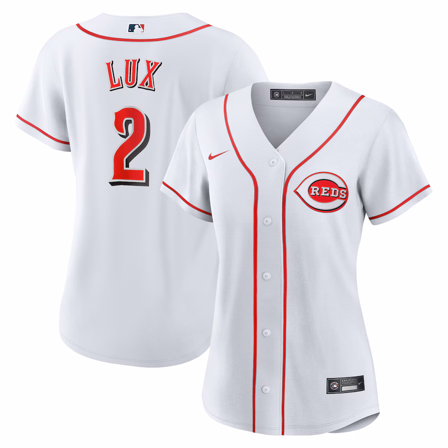 Women's Cincinnati Reds Gavin Lux Nike White Home Replica Jersey