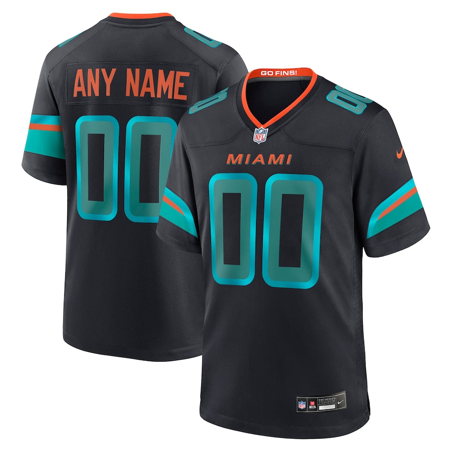 Men's Miami Dolphins Nike Navy 2025 Rivalries Collection Custom Game Jersey