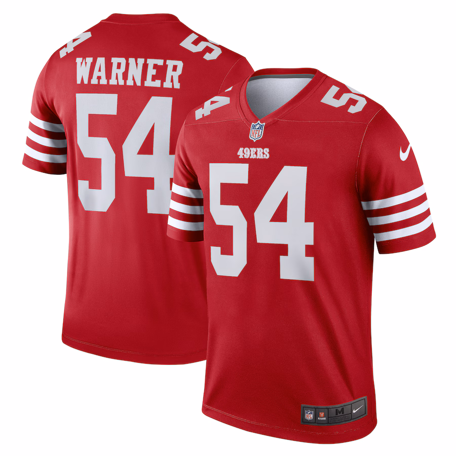 Men's San Francisco 49ers Fred Warner Nike Scarlet Legend Player Performance Top