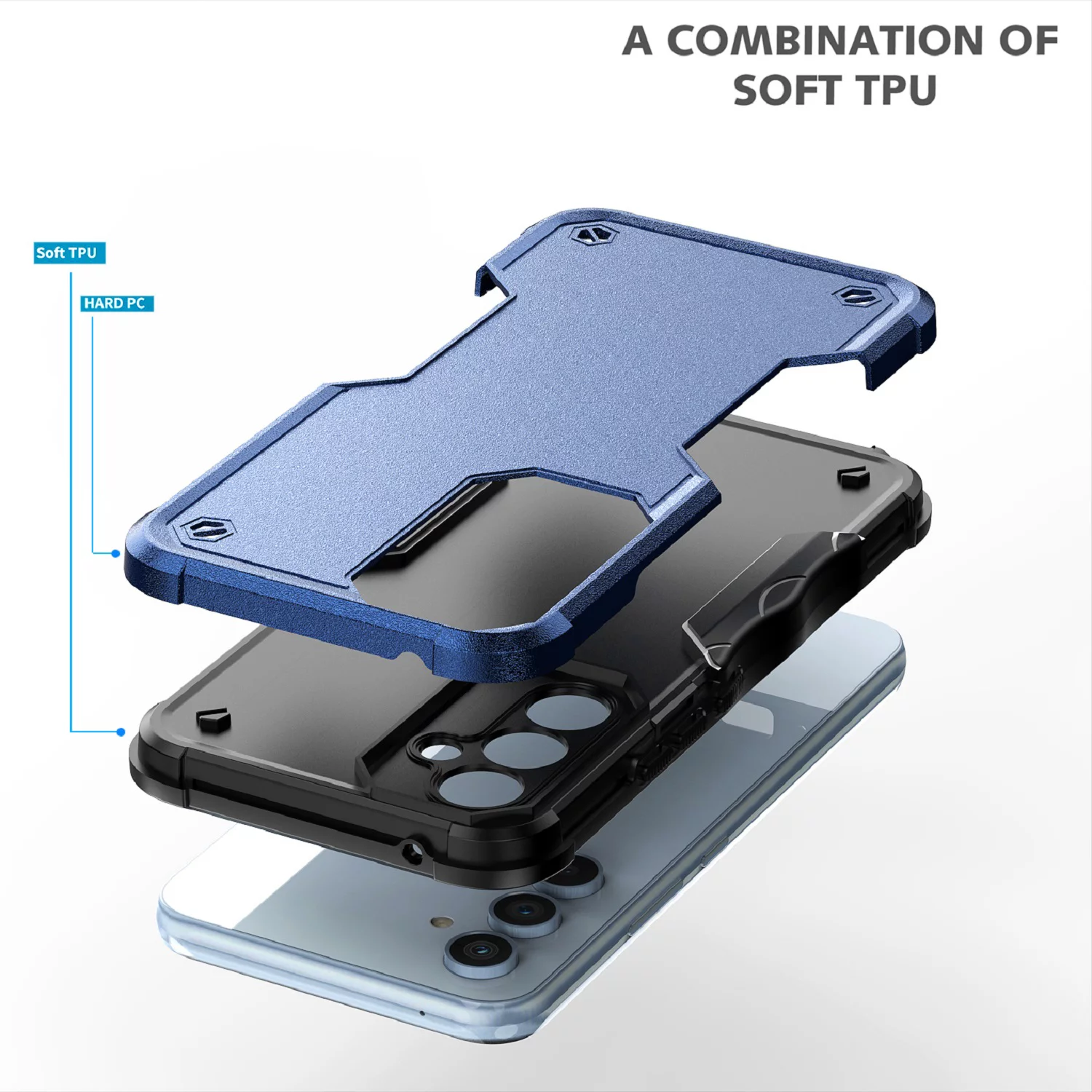 ELEHOLD Heavy Duty Case for Samsung Galaxy A54 5G Military Grade Drop Protection Shockproof Rugged Protective Armor Case,Black - Curated Treasures Market