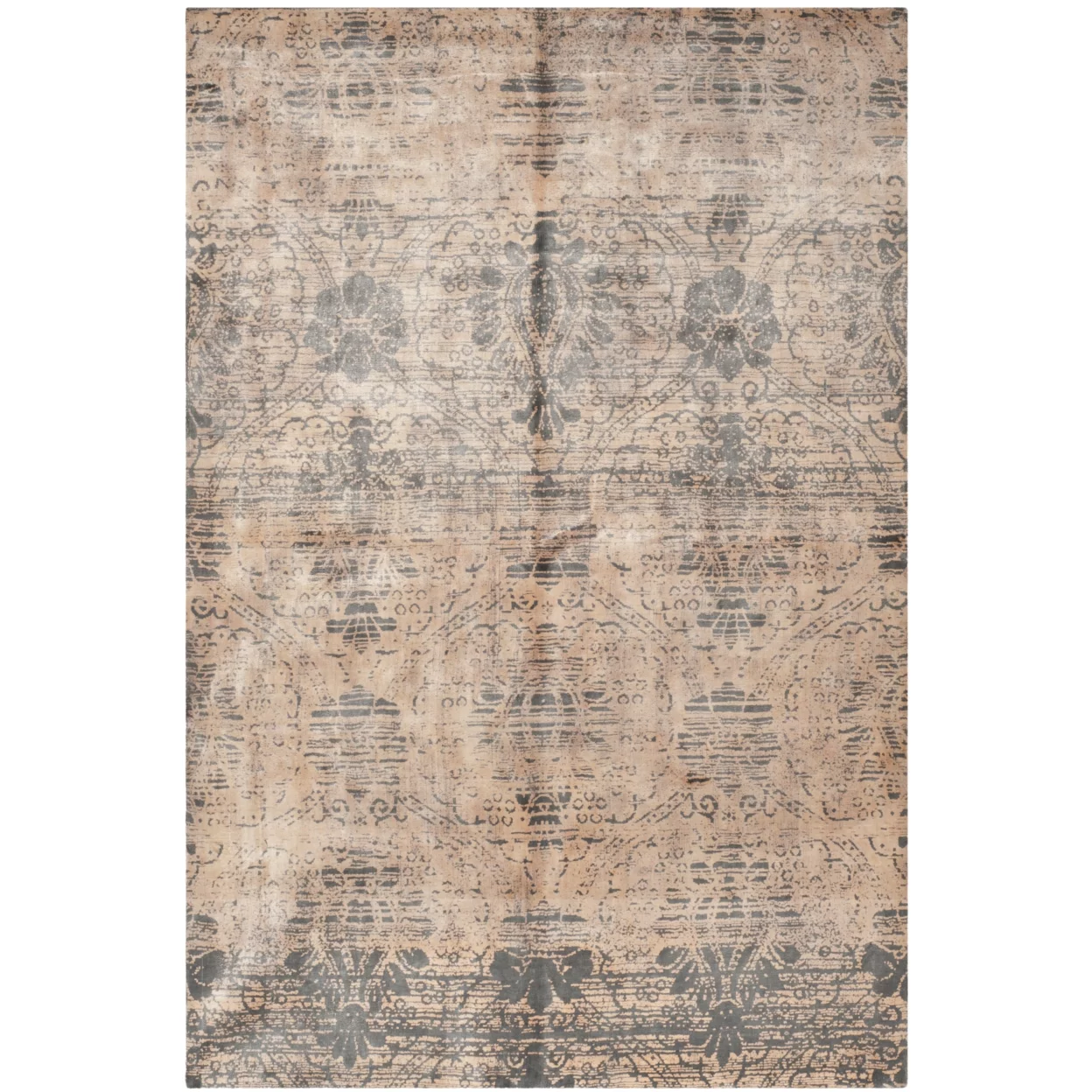 Safavieh  Couture Hand-knotted Tibetan Ingelise Modern Wool Rug Grey 9' x 12' 9' x 12' Living Room. Bedroom