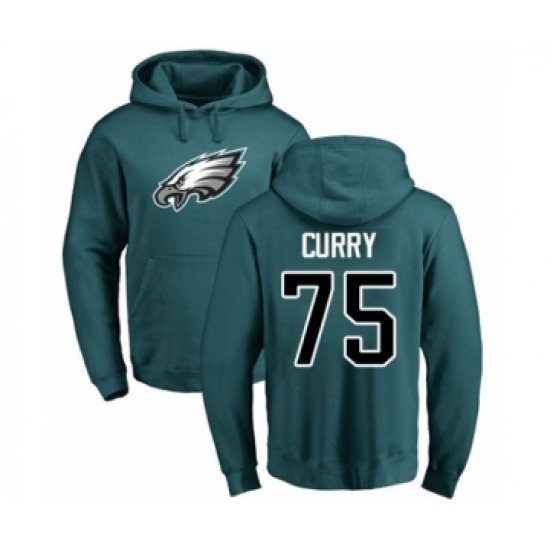 Philadelphia Eagles #75 Vinny Curry Green Name & Number Logo Pullover Hoodie