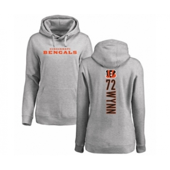 Football Women's Cincinnati Bengals #72 Kerry Wynn Ash Backer Pullover Hoodie