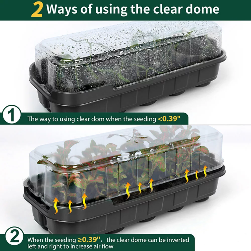 ZTOO 10 Cells Seedling Starter Tray Seed Germination Garden Flower Plant Pots Nursery Grow Box Plant Grow Seedling Germination Kit Nursery Pots Gardening Supplies - Curated Treasures Market