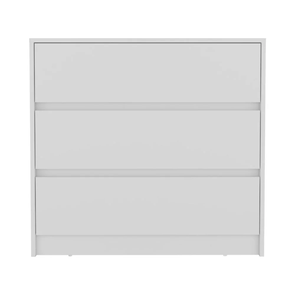 Austin Three Drawer Dresser. Pull Out Mechanism-White