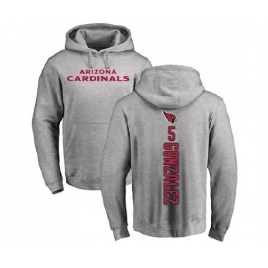Football Arizona Cardinals #5 Zane Gonzalez Ash Backer Pullover Hoodie