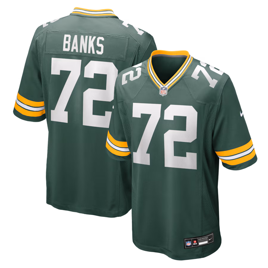 Men's Green Bay Packers Brant Banks Nike Green Team Game Jersey