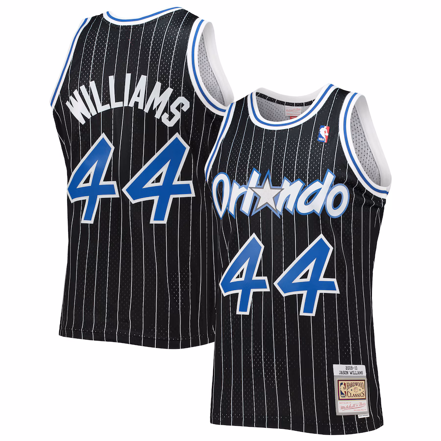 Men's Orlando Magic Jason Williams Mitchell & Ness Black 2009/10 Hardwood Classics Swingman Jersey