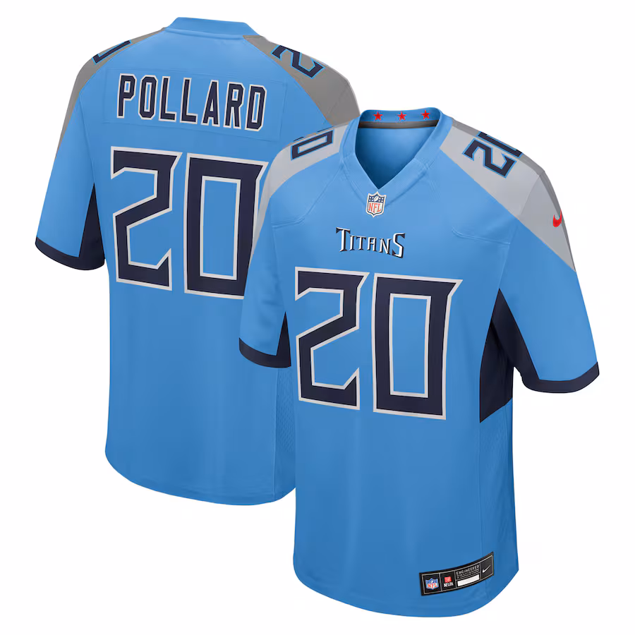 Men's Tennessee Titans Tony Pollard Nike Light Blue Team Game Jersey