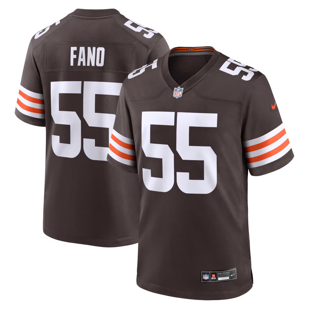 Men's Cleveland Browns Spencer Fano Nike Brown 2026 NFL Draft First Round Pick No. 9 Team  Jersey