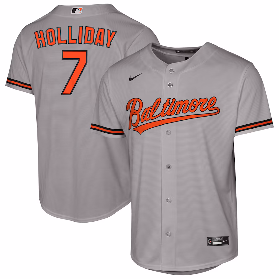 Youth Baltimore Orioles Jackson Holliday Nike Gray Road Replica Jersey