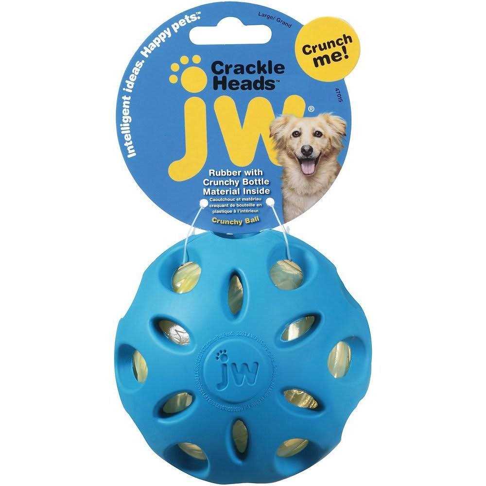 JW Pet Crackle Heads Ball Dog Toy
