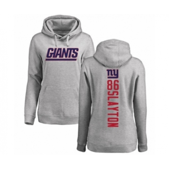 Football Women's New York Giants #86 Darius Slayton Ash Backer Pullover Hoodie